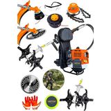 Dozzer Alman Suv Seti 14HP Benzinli Sırt Tipi Ot Çim Biçme Tırpan Makinesi Canavar + Akrobat Çapa & Misine