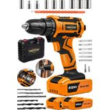Dozzer Alman Würth-X 27 Çelik Şanjuman Parça Setli Akülü Vidalama Matkap 2x 25 Ah Li-on Akü ve Metal Mandren