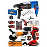 Dozzer Elektrikci Seri 2.30 1500 Watt Kırıcı Delici Matkap+ Akülü Vidalama +115 Lik Spiral Taşlama Makinesi