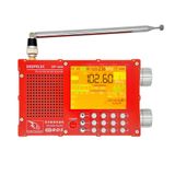 DP-666 TEF6686 Tam Bant Radyo için, FM AM Kısa Dalga Radyo RDS için, 2.8 inç Dirençli Dokunmatik LCD Renkli Ekran, Taşınabilir Yüksek Hassasiyetli Seyahat Radyosu (kırmızı)