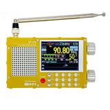 DP-666 TEF6686 Tam Bant Radyo için, FM AM Kısa Dalga Radyo RDS için, 2.8 inç Dirençli Dokunmatik LCD Renkli Ekran, Taşınabilir Yüksek Hassasiyetli Seyahat Radyosu (Sarı)