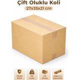 Dp Home Boş Karton Koli 27X35X21CM Orta Boy 10 Adet Koli, Çeyiz, Taşınma Kolisi, Çift Oluklu Koli - Naturel
