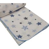 Dp Home Flanel Yıldız Desen Mavi Bebek Battaniyesi