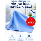 Dp Home Jumbo Boy Lakost Mikrofiber Cam Bezi, Ayna Bezi, Parlak Yüzey Bezi - Mavi 50x70cm 3lü Paket - XL
