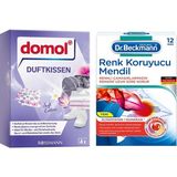 Dr.Beckmann Renk Koruyucu Mendil 12'li + Domol Çamaşır ve Tekstil Ürünlerine Özel Koku Keseleri - 12 Yıkama