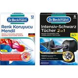 Dr.Beckmann Renk Koruyucu Mendil 12'li + Siyahlar İçin Renk Yenileyici ve Koruyucu Mendil 6'lı - 12 Yıkama