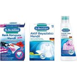 Dr. Beckmann Renk Koruyucu Mendil, Aktif Beyazlatıcı Mendil ve Fırçalı Leke Çıkarıcı Seti - 250 ml