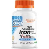 Dr Best Doctor's Best High Absorption Iron Chelated With Ferrochel Gentle On The Stomach Immune Health Blood Health 27mg 120 Tablet