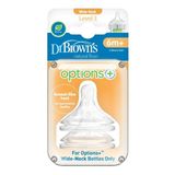 Dr.Browns-3. Seviye Geniş Ağız Silikon Biberon Emziği, İkili Paket
