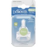 Dr Brown's Dar Ağız Y Kesim Silikon Biberon Emziği 2'li Set 9 Ay ve Üstü İçin Akış Tipi