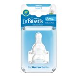 Dr. Brown's Dr Browns 2. Seviye Dar Ağız Options+ Silikon Biberon Emziği, İkili Paket