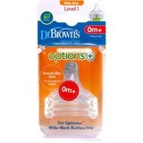 Dr Brown's Geniş Ağız Options+ Biberon Emziği 0AY+