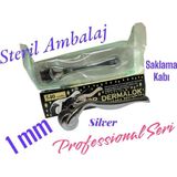 Dr. Dermalok Dermaroller Silver Professional-Saç, Sakal, Kaş Serum Kullanımına Uygun Yeni Seri 1mm - Gümüş