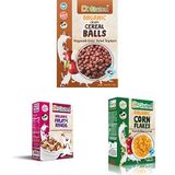 Dr. Gluten Organik Çıtır Tahıl Topları ve Dr. Gluten Organik Glutensiz Sebze ve Meyve Sulu Halka Tahıl Gevreği ve Dr. Gluten Organik Glutensiz Mısır Gevreği
