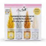 Dr. Gusto 4’lü Metalik Toz Gıda Boyası 4 gr + Boya Çözücü 40 gr Set - 56 gr