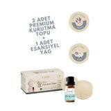 Dr.Lavender %100 Merinos Yünü XL Boy Çamaşır Kurutma Topu 50 GR.+ Biberiye Yağı 10 ML + Lavanta Kesesi Hediyeli