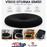 Dr. Linee Visco Oturma Simidi Ortopedik Oturma Minderi Seyahat ve Günlük Kullanım Için Hafif ve Taşınabilir Destek - 37 x 45 x 10 cm - Siyah
