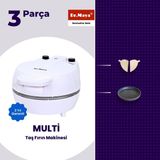 Dr.maya® | Multi Pişirme Seti - 3 Parça | Multi Lahmacun Taş Fırın Makinesi + Mutfak Gereçleri - Beyaz