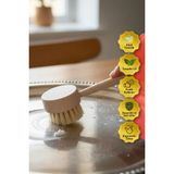 Dr.maya® | Saplı Organik Temizlik Fırçası | Tampiko Lifli, Ahşap, Dayanıklı ve Doğal Yüzey Temizliği