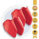 Dr.Maya® | Silikon Fırın Eldiveni 2’li - Isı Yalıtımlı, Kaymaz Yüzey, Esnek ve Kolay Temizlenebilir - 10.5 x 10.5 - Kırmızı