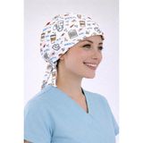 Dr. Mitra Cerrahi Bone Medikal Doktor Hemşire Hastane Bonesi Unisex -Beyaz Makas