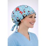 Dr. Mitra Cerrahi Bone Medikal Doktor Hemşire Hastane Bonesi Unisex -Mavi Penguen Desen