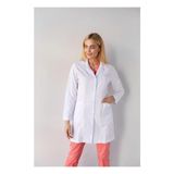 Dr. Mitra Gömlek Yaka Kadın Doktor Öğretmen Hemşire Laboratuvar Çeket - Beyaz - S