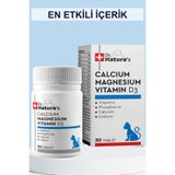 Dr. Nature's Kediler İçin Kalsiyum + Magnezyum + D3 Vitamini – Kemik ve Diş Desteği (30 Tablet)