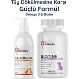 Dr. Nature's Köpek Somon Yağı Omega 3 + Biotin 300 Tablet Seti – Deri ve Tüy Sağlığı Destek Paketi
