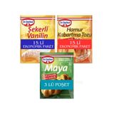 Dr. Oetker Dr.oetker İnstant Kuru Maya 3 Lü Poşet Vanilin 15 Li Paket Hamur Kabartma Toz 15 Li Paket