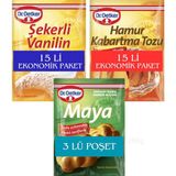 Dr. Oetker Instant Kuru Maya 3 Lü Poşet Vanilin 15 Li Paket Hamur Kabartma Toz 15 Li Paket - 285 gr