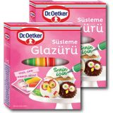 Dr. Oetker Süsleme Glazürü 19 x 4 gr x 2 Renkli Doğal Aroma İçeren Kolay Kullanım