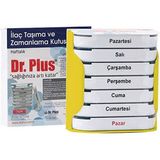Dr. Plus Haftalık İlaç Saklama Kutusu - Şeffaf Kapaklı, Kompakt ve Taşınabilir, 7 Günlük Bölmeli Düzenleyici