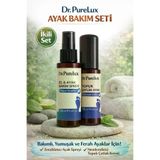 Dr.Purelux ayakikili Ayak Bakım Seti – Ferahlatıcı Ayak Spreyi & Topuk Çatlak Kremi – Koku Karşıtı, Yoğun Nemlendirici