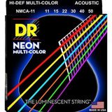 DR Renkli Neon Akustik Gitar 0,11 Takım Tel (El Yapımı)