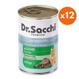 Dr. Sacchi Jöle Et Parçalı Kuzu Etli Kedi Konservesi 400 Gr x 12 Adet