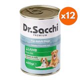 Dr. Sacchi Jöle Et Parçalı Kuzu Etli Köpek Konservesi 400 Gr x 12 Adet