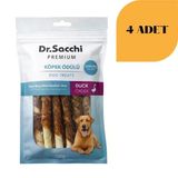 Dr. Sacchi Ördek Sargılı Sığır Derisi Sütlü Burgu Kemik Köpek Ödülü 100 g x 4 Adet