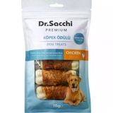 Dr.Sacchi Premium Tavuk Sargılı Beyaz Sığır Derisi Pres Kemik Tahılsız Köpek Ödülü 5 Li 115 Gr