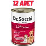 Dr.Sacchi Sığır Etli 12x400 gr Köpek Konservesi