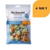 Dr. Sacchi Tavuk Sargılı Sığır Derisi Renkli Düğüm Kemik Köpek Ödülü 110 g x 4 Adet