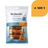 Dr. Sacchi Tavuk Sargılı Sığır Derisi Sütlü Press Kemik Köpek Ödülü 115 g x 4 Adet