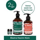 Dr. Savon Ekstra Hacim Kürü 2'li Set 400 ml Vegan Bitki Özlü Hacim Verici Saç Bakım Ürünü