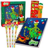 Dr. Seuss Grinch Journal Set - Bundle with Grinch Notebook, 4 Grinch Pens, Stickers, More for Kids Adults | How the Grinch Stole Christmas Journal Notebook Stationery