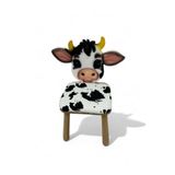 Dr.Wood's Happy Kids' Toys Hayvan Figürlü İnek Desenli Çocuk Sandalyesi, Kahverengi