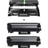 DR2456 Muadil Drum Ünitesi / TN2456 2 Adet Muadil Toner Brother HL-L2376DW (HLL2376),HL-L2386DW Yazıcı Uyumlu - Siyah Beyaz