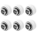 Dracaena 6 paket G1/4 inç iplikten 12 mm OD Sert Boru Sıkıştırma Bağlantısı, Bilgisayar su soğutma sistemi için Sert Akrilik Tüp için Sızdırmazlık Halkalarıyla birlikte, Beyaz