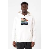 Dragon Ball Z Anime Goku Racer Beyaz Erkek 3İp Kapşonlu Sweatshirt