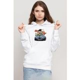 Dragon Ball Z Anime Goku Racer Beyaz Kadın 3ip Kapşonlu Sweatshirt