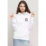 Dragon Ball Z Anime Master Roshi Free Hugs Beyaz Kadın 3İp Kapşonlu Sweatshirt